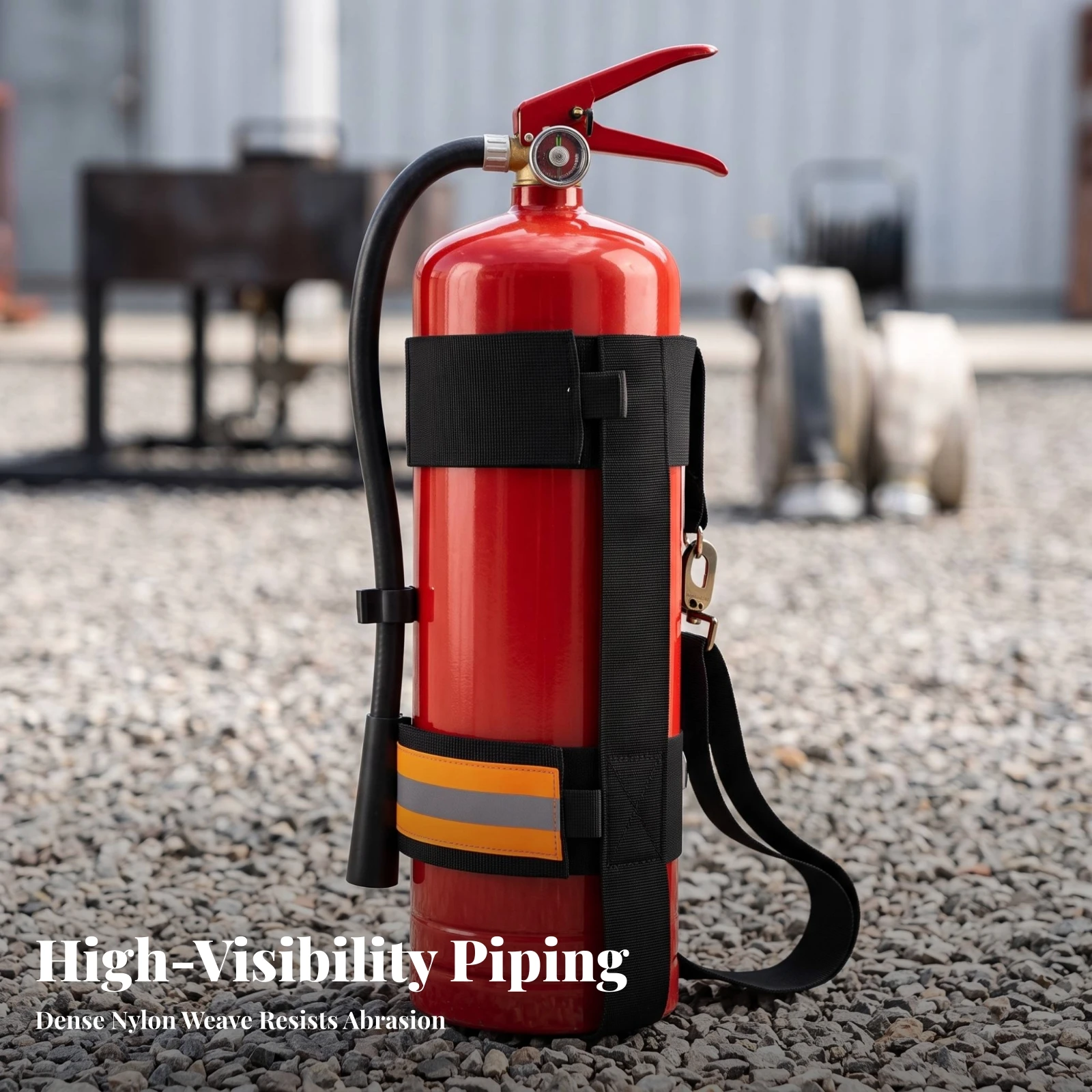 Fire Suppressor Carrying Strap Convenient Fire Suppressor Strap with Metal Clip Handsunencumbered Reflective for Firefighters