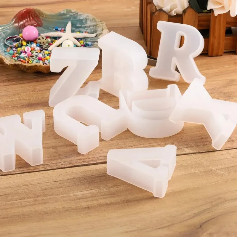 Moule en silicone 3D pour lettres, pour résine époxy UV, fabrication de bijoux personnalisés, pendentif, porte-clés, bricolage, moulage artisanal