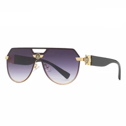 Classic Fashion Rimless Pilot Sunglasses Men Women Luxury Brand Designer Vintage Gradient Lens Travel Driving Sun Glasses UV400