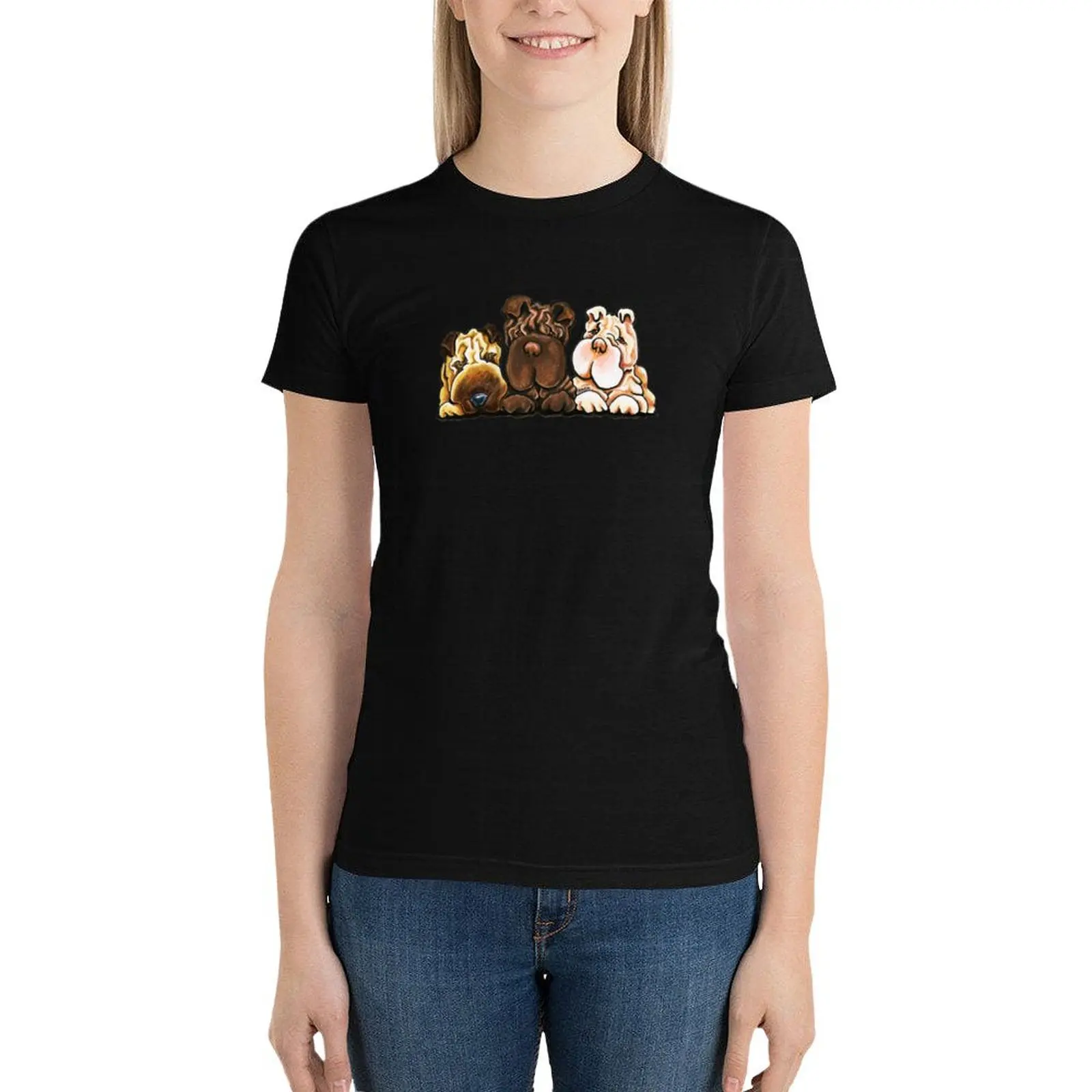 Shar Pei Trio T-Shirt funny shirts graphic tees t shirts for Women graphic