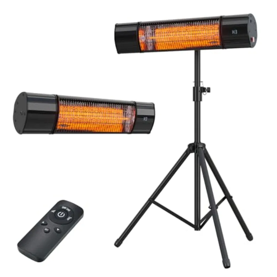 Infrared Electric Patio Heater Indoor/Outdoor Heater Standing Heaters for Garage Backyard Carbon Infrared Patio Heater with Tri