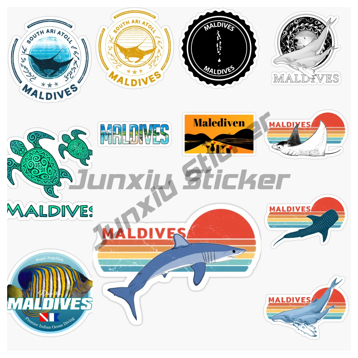 

The Republic of Maldives DIVE Landscape Flag Emblem Car Stickers Vinyl Self Adhesive Motorcycle Car External Decorative Decals
