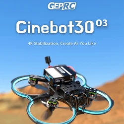 GEPRC Cinebot30 HD O3 FPV Drone z jednostką powietrzną O3 VTX/kamerą i odbiornikiem PNP/TBS Nano RX/ELRS 2.4G z listwą świetlną Cob