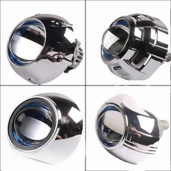 3 inch Chrome Bi LED Projector Lens Shrouds Mask Shell Silver For H4 H7 9005 9006 Decorate HID LED Projector Lens Universal