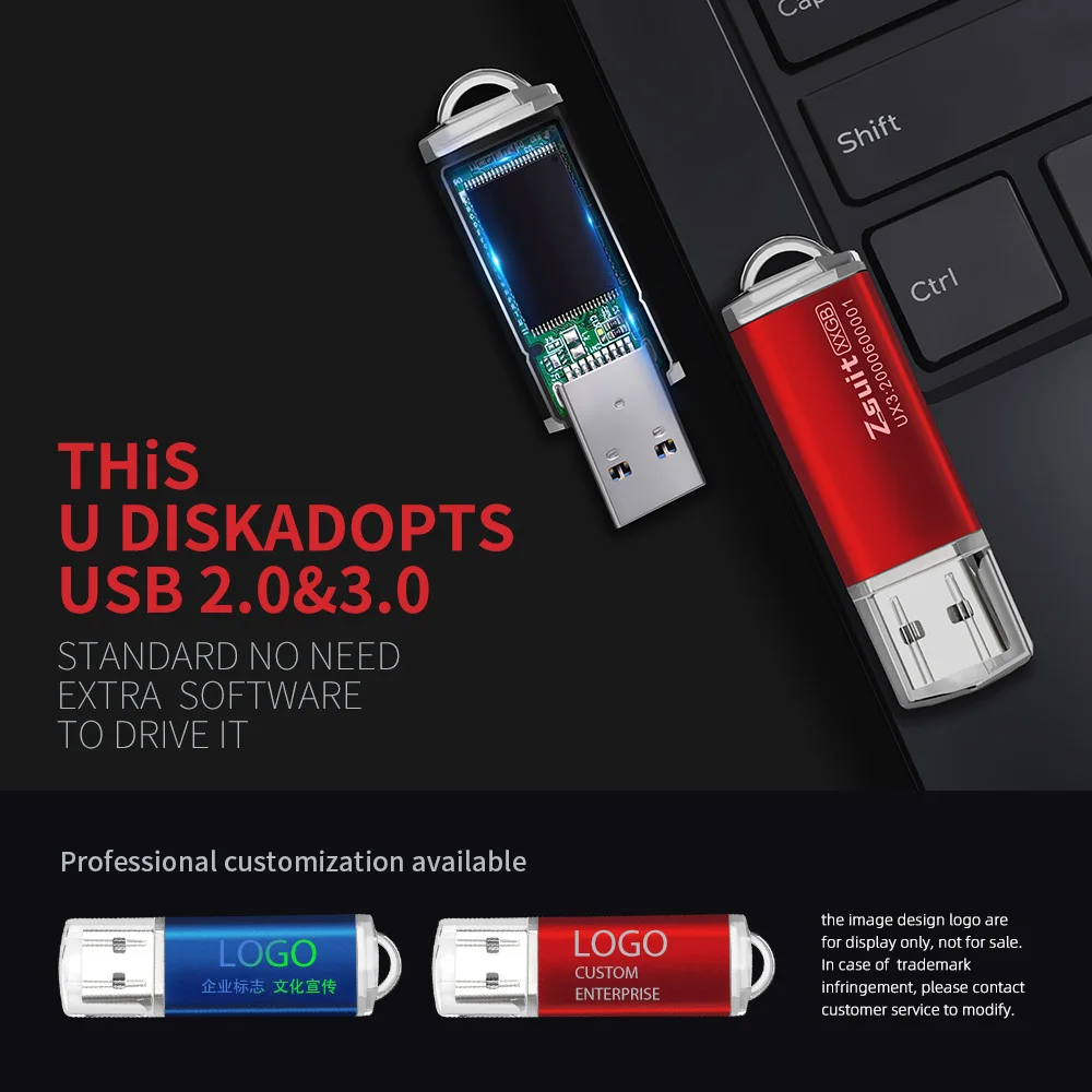 Unidad Flash Usb 100 de Metal, Pendrive de 4GB, 8GB, 64GB, con logotipo personalizado, regalo, resistente al agua, 2,0 piezas
