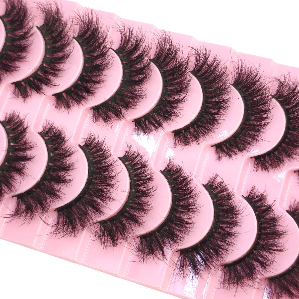 HBZGTLAD متعدد الأنماط 10 أزواج لينة المنك الرموش الصناعية اليدوية Wispy رقيق رموش طويلة أدوات ماكياج العين الطبيعية فو الرموش