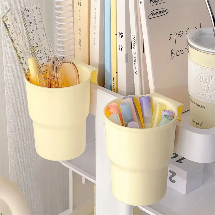Kunststoff Hängen Stift Bleistift Halter Tragbare Schreibwaren Organizer Große Kapazität Lagerung Box Multifunktionale Tasse Halter – Detail 4