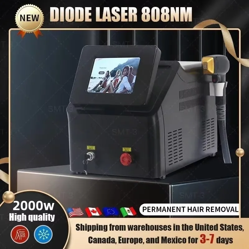 Diode Laser Freezing Point Painless Hair Removal  3500W 755 808 1064nm Wavelength Suitable For Homes And Beauty Salons