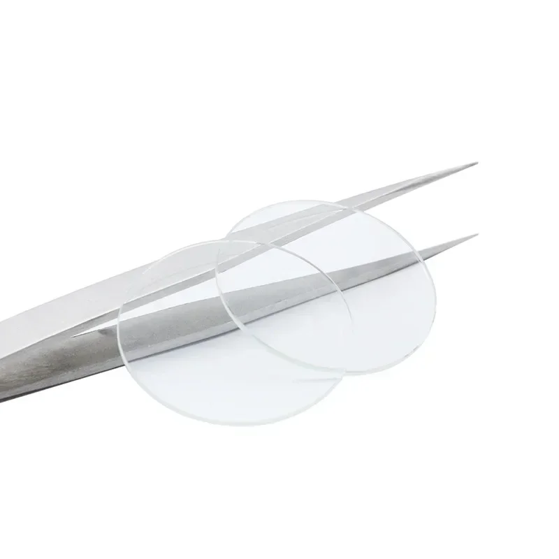 2pcs Thickness Diameter Flat Watch Crystal Mineral Glass, Replacement Parts Round Mechanical Watch Glass, Lens Repair Tool