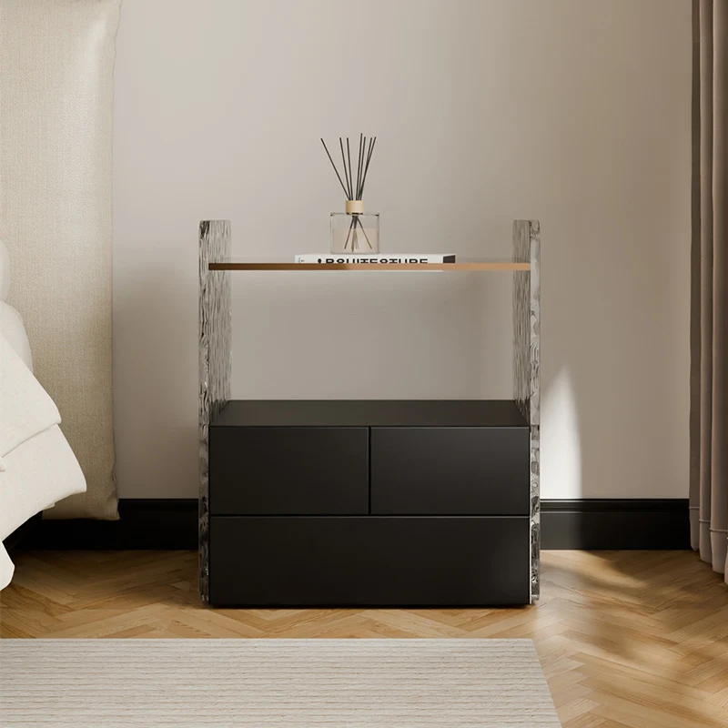 

Acrylic Minimalist Nightstands Modern Wooden Chic Design Nightstands With Drawers Luxury Mesa De Cabeceira Modern Furniture