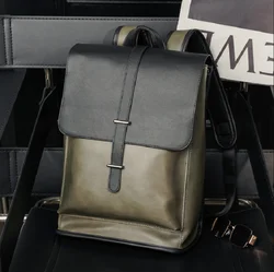 New Korean Fashion Trend High Quality Leather Travel Backpacks Men's Large Capacity Shoulder Bags School Bag Laptop Bagpack