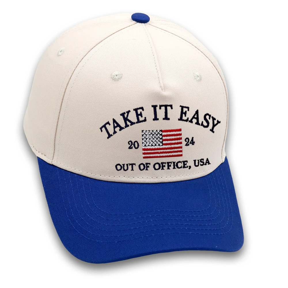 Take It Easy Vintage Trucker Hat 2024 USA Embroidery Baseball Cap Woman Leisure Outdoor Hat