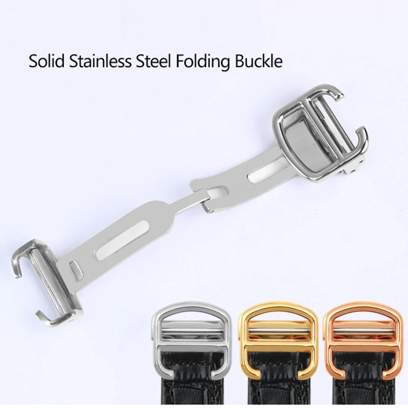 Cowhide watchband Concave 18*10mm 20*12mm watch strap Calfskin Bracelet Folding Buckle For Cartier PASHA W3108 Watchband