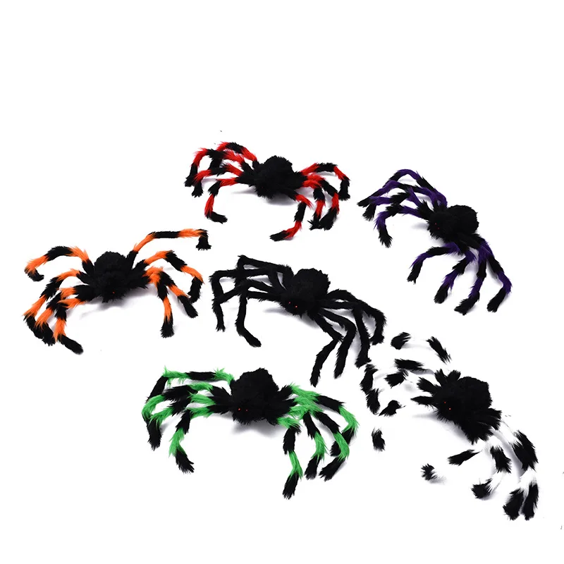 Grande araignée en peluche pour Halloween, jouet créatif, modèle de simulation amusante, décorations de fête, ornements de jardin, nouveauté