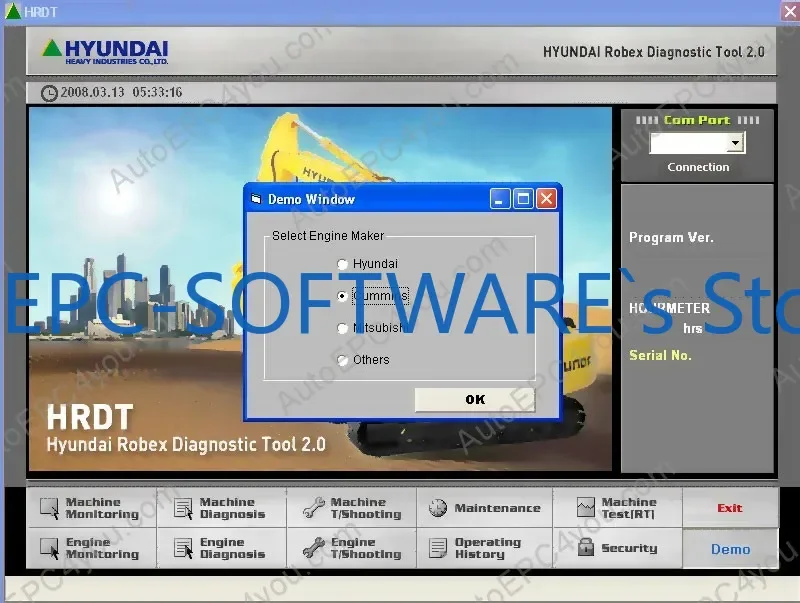 

EPC-SOFTWARE Robex Diagnostic Software (HRDT) 2.0 for Hyundai