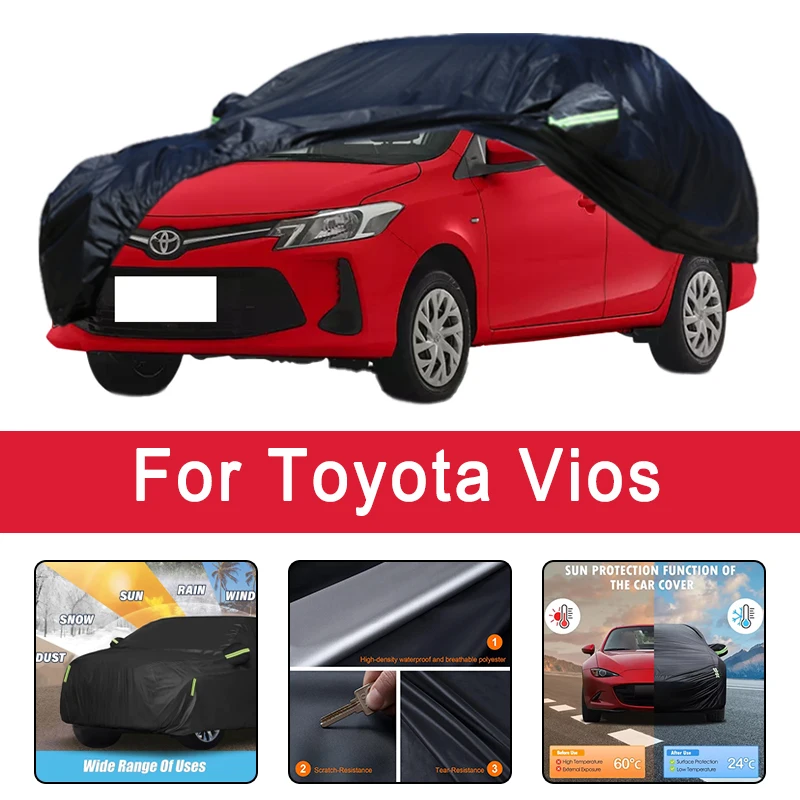 

For Toyota Vios All-Weather Car Covers 6-in-1 Waterproof Dustproof UV Proof Snowproof Scratch Resistant Protection