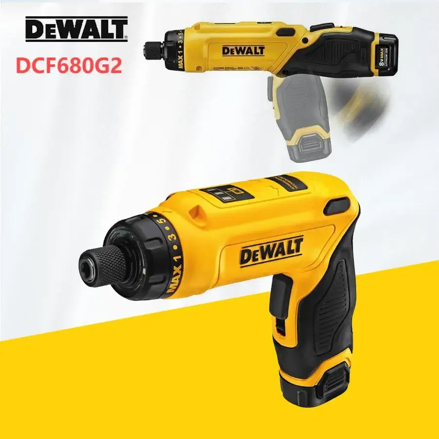 DEWALT, 8V MAX, Li-Ion Brushed Gyro, Gauge Screwdriver with 2 Batteries NEW NO.DCF680G2