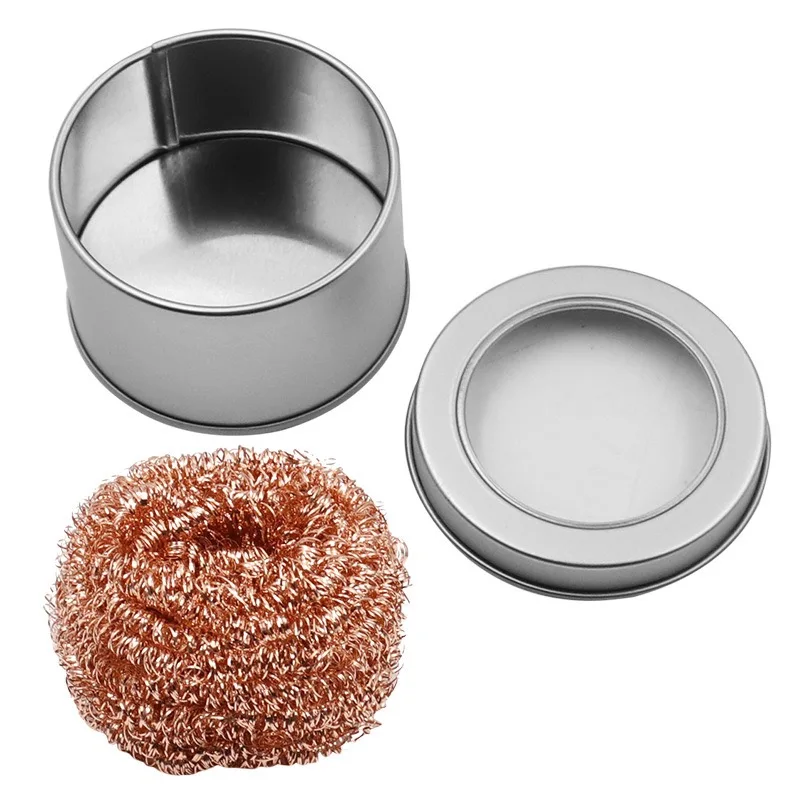 Cleaner Ball Cleaning Ball Desoldering Soldering Iron Mesh Filter Cleaning Nozzle Tip Copper Wire Metal Dross Box Clean Bal