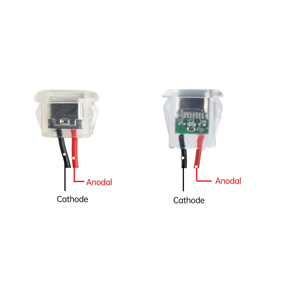 2-Pin USB Typ-C 5A Eingangs-Ladebuchse mit LED-Lichtplatte, wasserdichter USB-C Stromanschluss, 24AWG Anschlusskabel, weiblicher Stecker – Detail 6