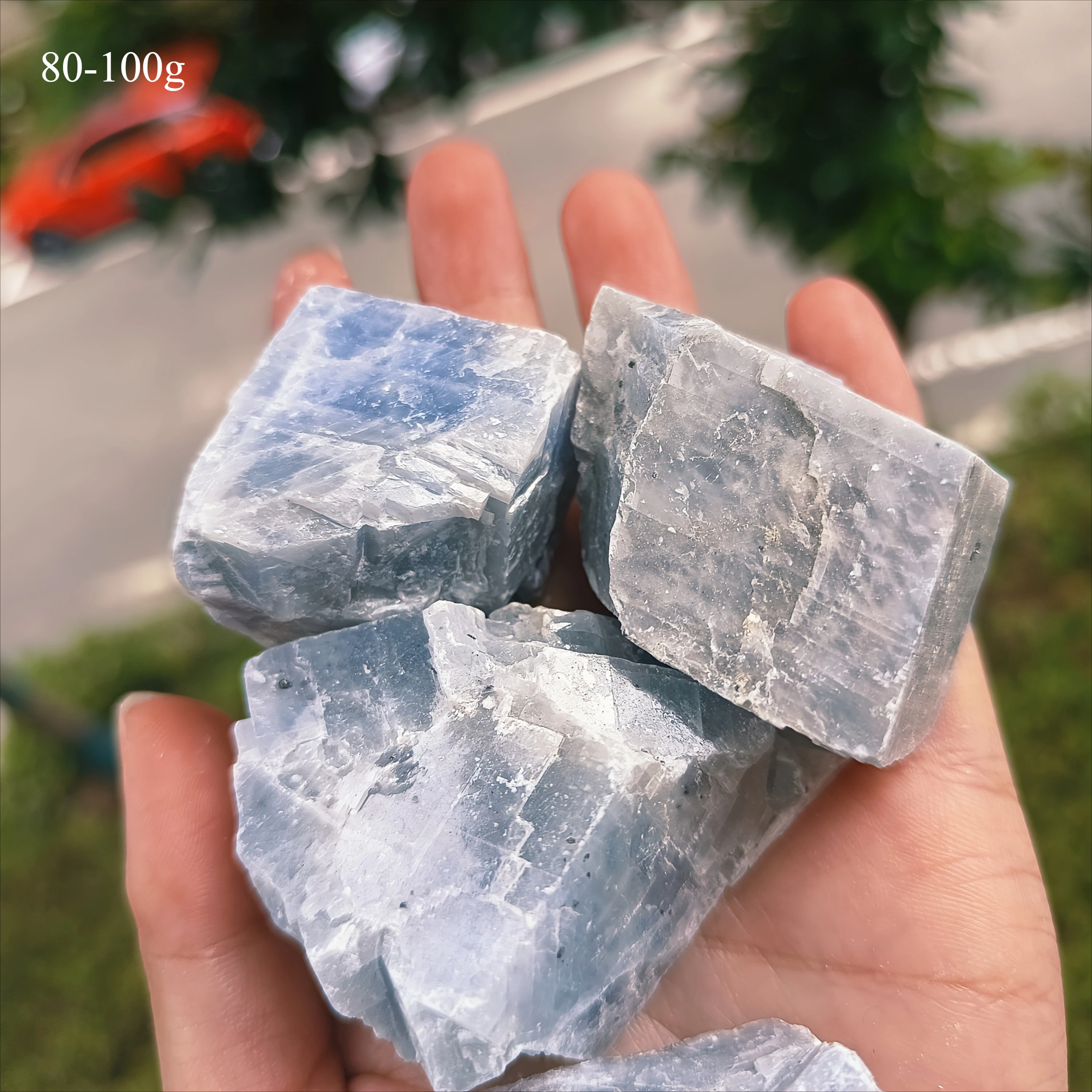 1Bag Natural Blue Calcite Rough Stone -  Specimen with Bohemian-Style Mineral Deposit for DIY Crafts, Home & Garden Decoration