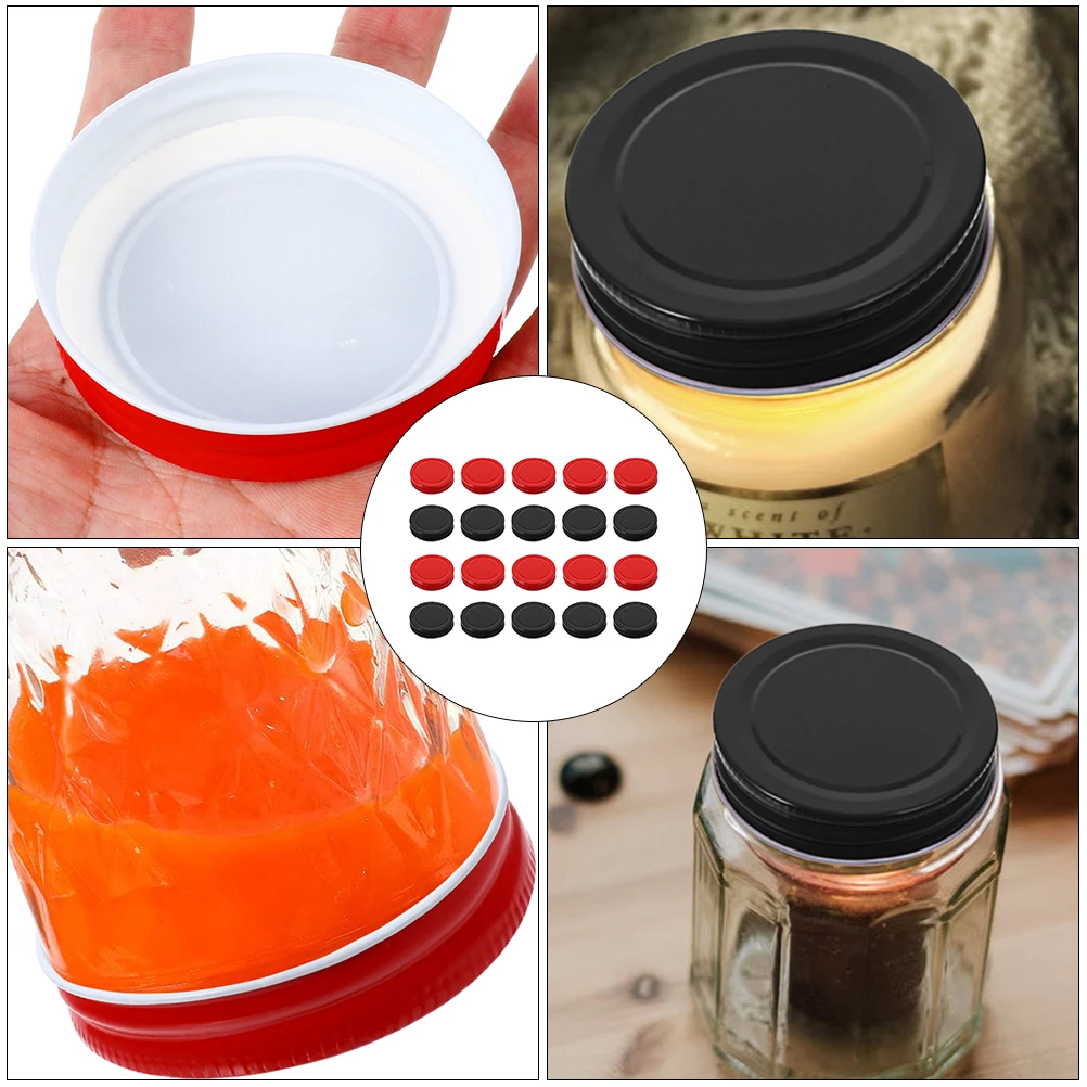 

20 Pcs Mason Jar Lids Wide Mouth Airtight Sealing Metal Household Bottle Covers Protective Storage Container Kitchen Bar
