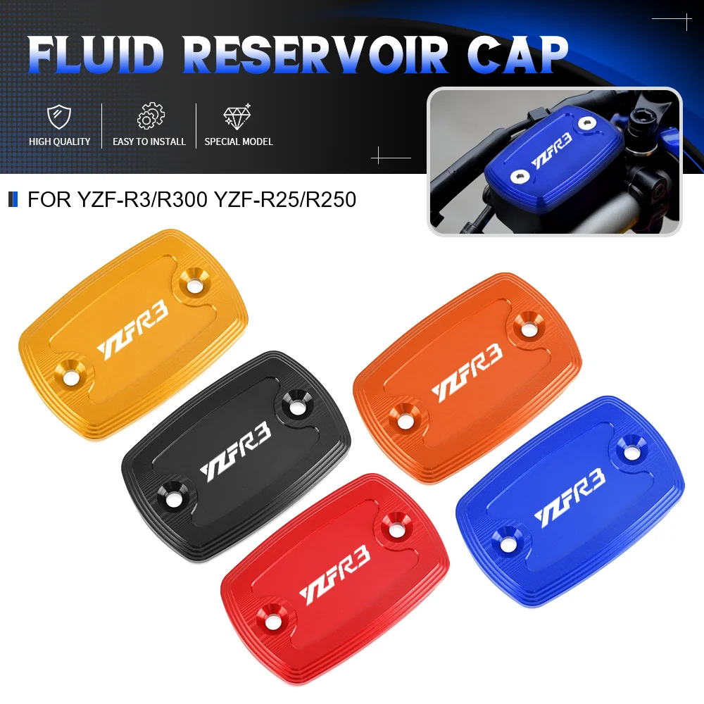 For YAMAHA YZF-R3 YZF-R25 2015 2016 Motorcycle YZF R3 R250 Front Master Cylinder Cover Brake Fluid Reservoir Cap Cover CNC