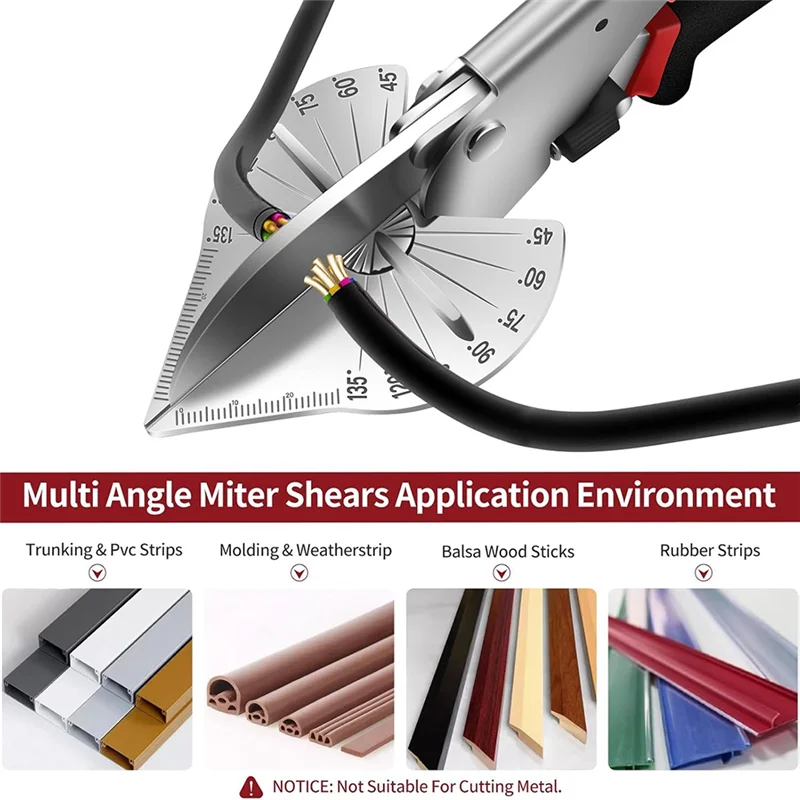 BHTS-Multi Angle Miter Shears Miter Scissors For Soft-Wood Plastic PVC Moulding Shoe Molding Angular Trim Cutter Tool