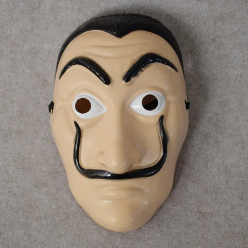 Halloween Dali Mask Salvador Dali Spanish Cosplay Performance Novelty Scary Dali Handlebar PVC Masks Funny Spoof Movie Show Prop