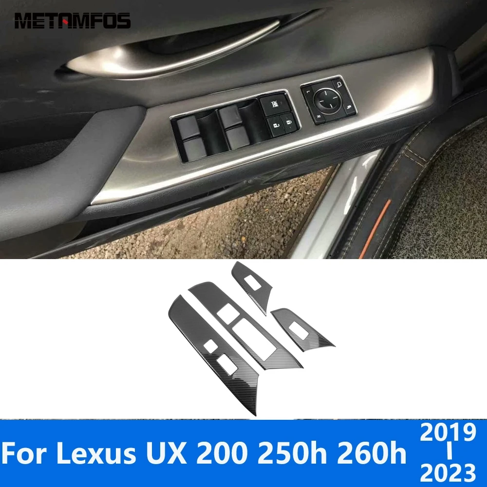 

Накладка переключателя подъема окна для Lexus UX 200 250h 260h 2019-2022 2023, внутренняя рама подлокотника из углеродного волокна, аксессуары для интерьера