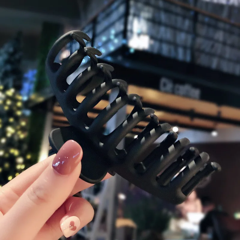 Neue Feste Farbe Große Klaue Clips für Frauen Kunststoff Haar Krallen Geometrie Haarnadel Krabben Haar Clips Headwear Fashion Haar Zubehör – Detail 7
