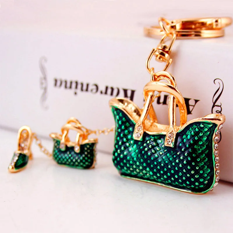 A Rhinestone Car Keychain Ring Chain Gift Bag Pendant for Girlfriend, Boyfriend, Women, Men, Friends, Lovers, Colleagues, Classmates