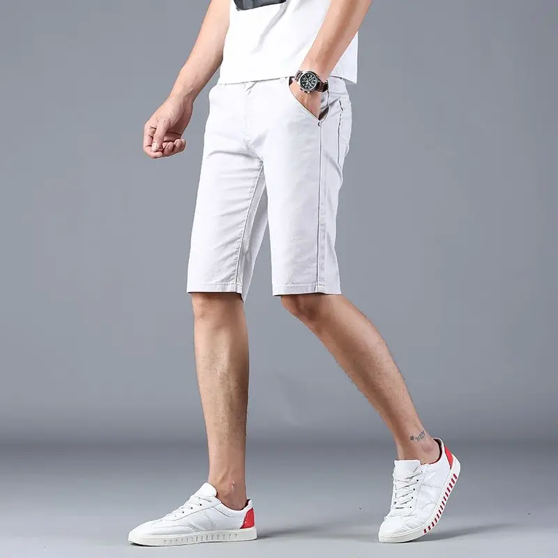 Men Casual Trouser Black Beach Shorts Loose Man Clothing Trend Straight Leg Breathable New Thin Solid Summer Solid Business