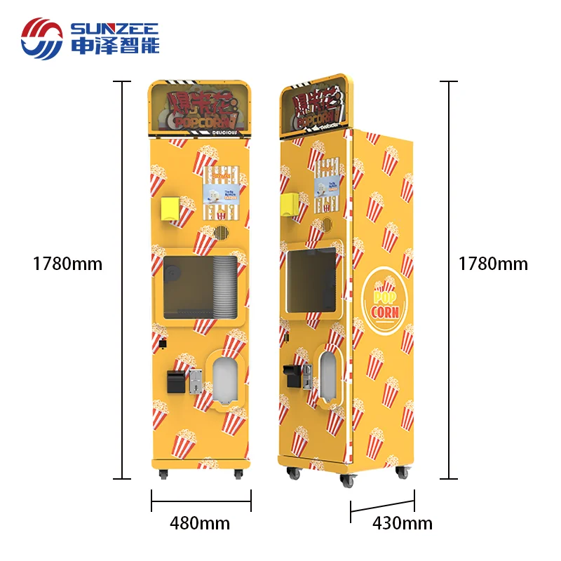 Small Popcorn  Machine with 2 Flavors &Automatic Popcorn Maker | Popcorn vending Machine for Sale