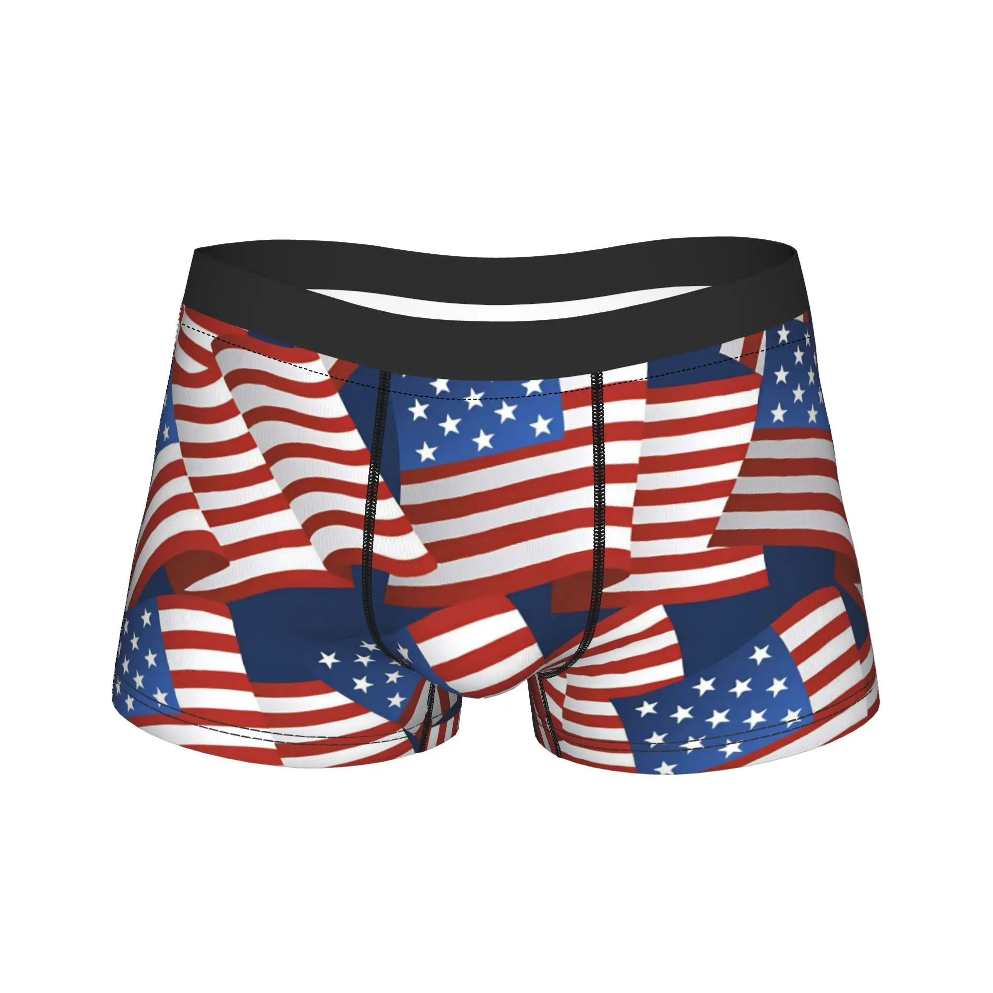 American Flag Patriotism Underwear  Comfortable Underpants Custom Boxer Brief For Men 3D Pouch Large Size Boxershorts