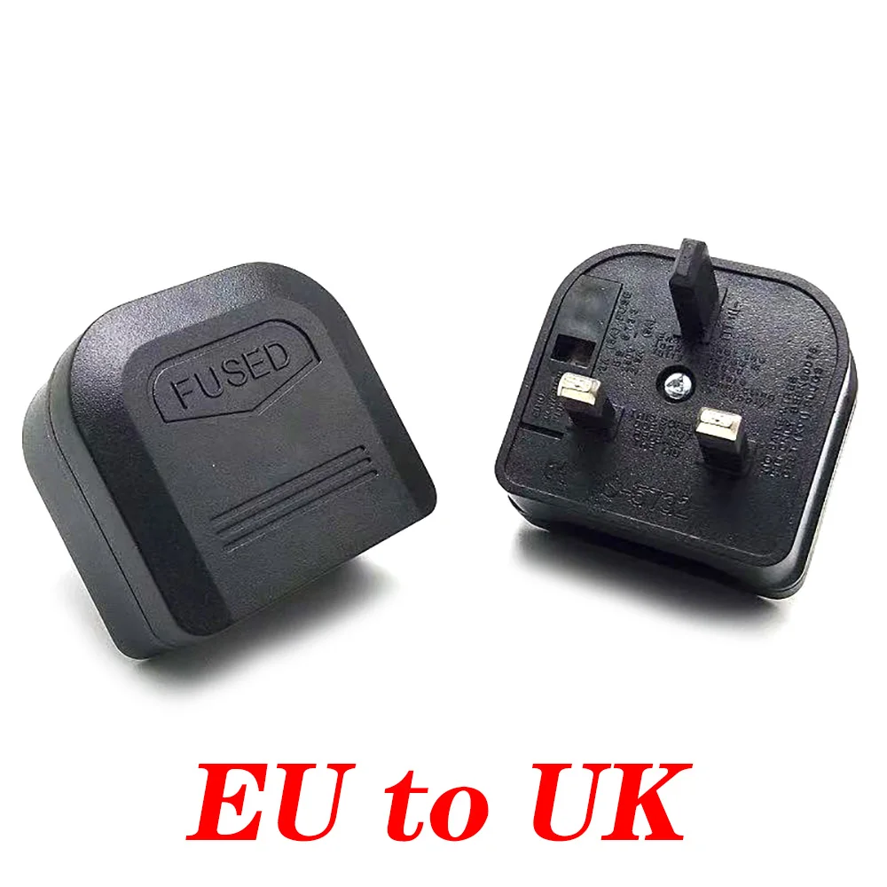 Euro EU To UK Plug Adapter With 3A/5A/13A Fuse UK British Electrical Travel Adapter Converter Socket AC Power Cord Outlet