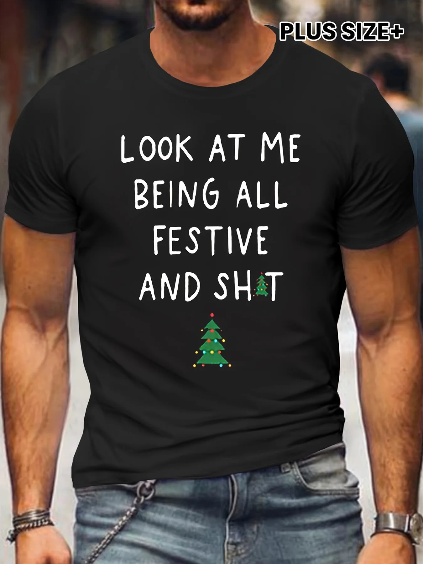 

Men's Casual Sports Cotton T-Shirt Halloween Day of the Dead Theme Humorous Pattern Printed Top Fashion Versatile