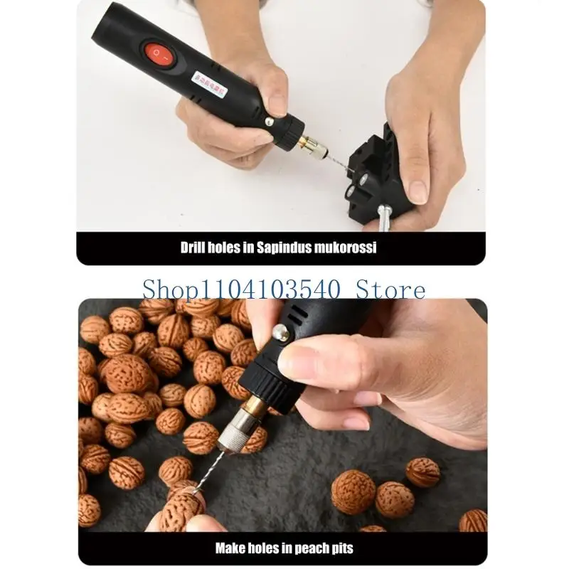 02DC Small Size Cordless Power Drill With Multiple Drill Bit For DIY Crafting Resin Bead Drilling Hole Punching