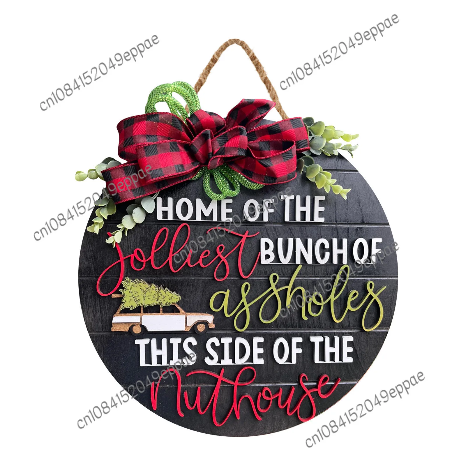 

Front Door Sign Christmas Decorations Funny Garland Party Supplies Wooden Craftwork Door Listing