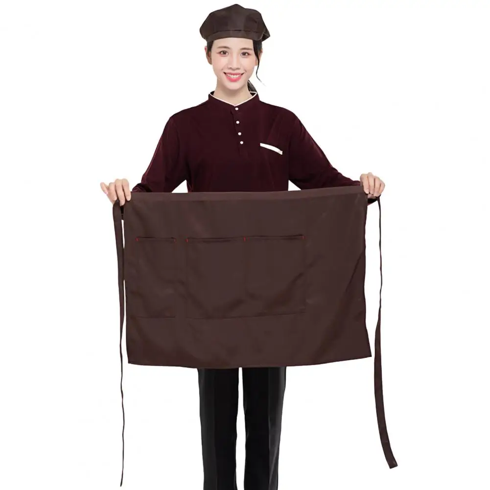 

Дышащий кухонный фартук, комплект фартуков шеф-повара для мужчин и женщин, дышащий полуфартук с карманами, устойчивый к морщинам кухонный фартук для взрослых