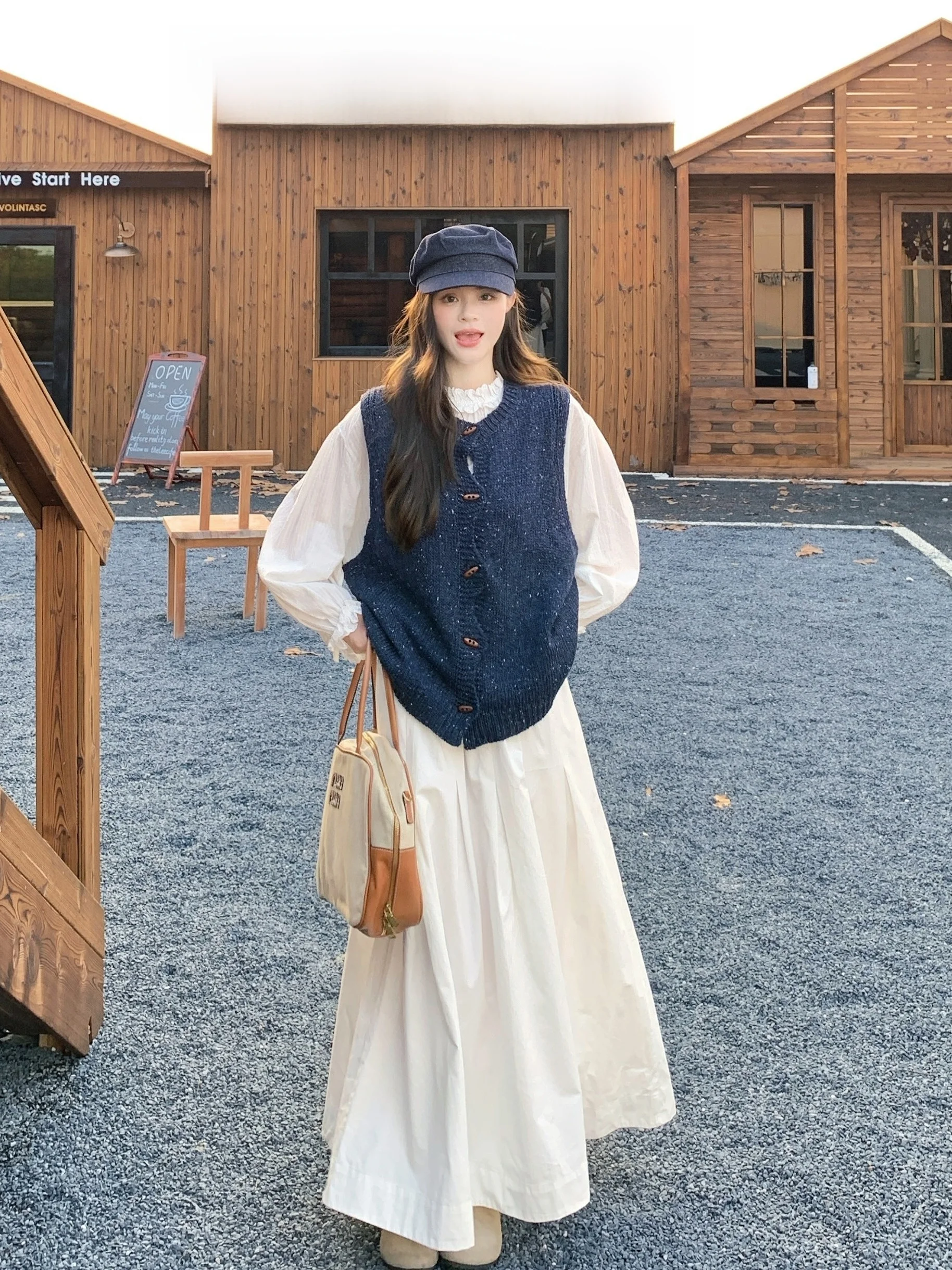

plus Size Knitted Set High Waist Long Sleeve Ruffle Hem Top And Midi Skirt Fashionable Autumn Collection Commute Style Korean...