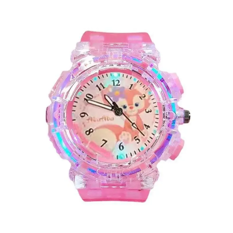 ساعة سانريو كورومي للأطفال من السيليكون - قرص مضيء مع سحر جرس، ساعة كوارتز للطلاب