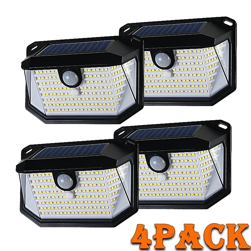 

4PCS Solar Light Outdoor Wall Lamp IP65 Waterproof Solar Power LED Lights Railing Corridor Garden Light External Solar Spotlight