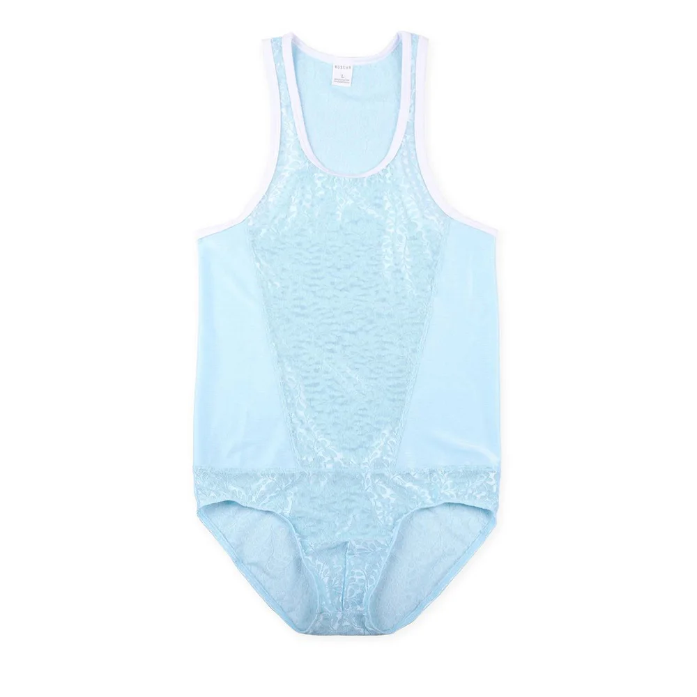 Mens Shaping Bodysuit Sexy Ice Silk Lace Pajamas Hot Erotic Lgbt Gay Boys Home Sex Thin Soft Slim Bodysuit Men'S Clothing 2024