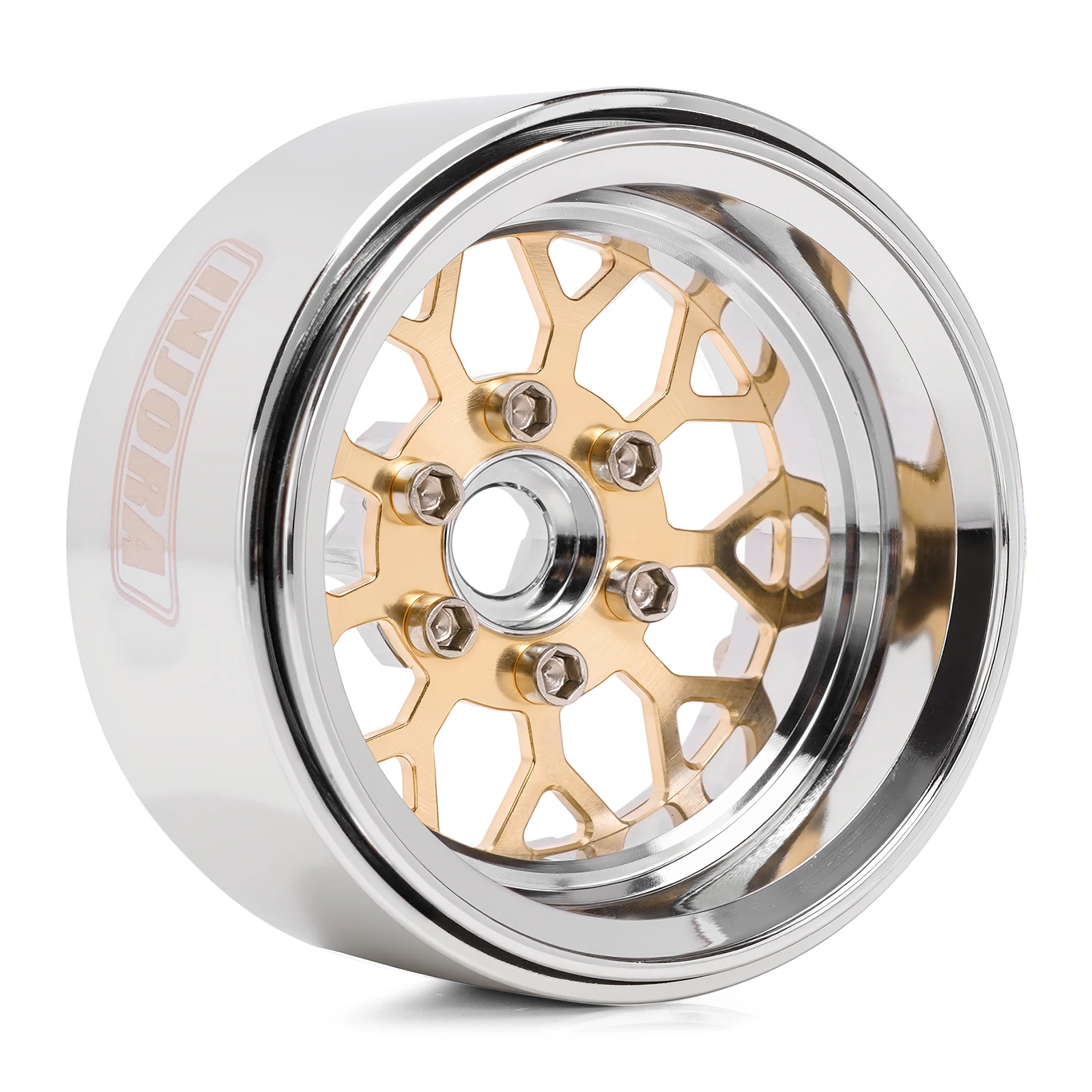 INJORA -9,65 mm versetztes 1,9" ModuWheel Beadlock-Räder aus Messing und Aluminium für 1/10 RC Crawler – Detail 4