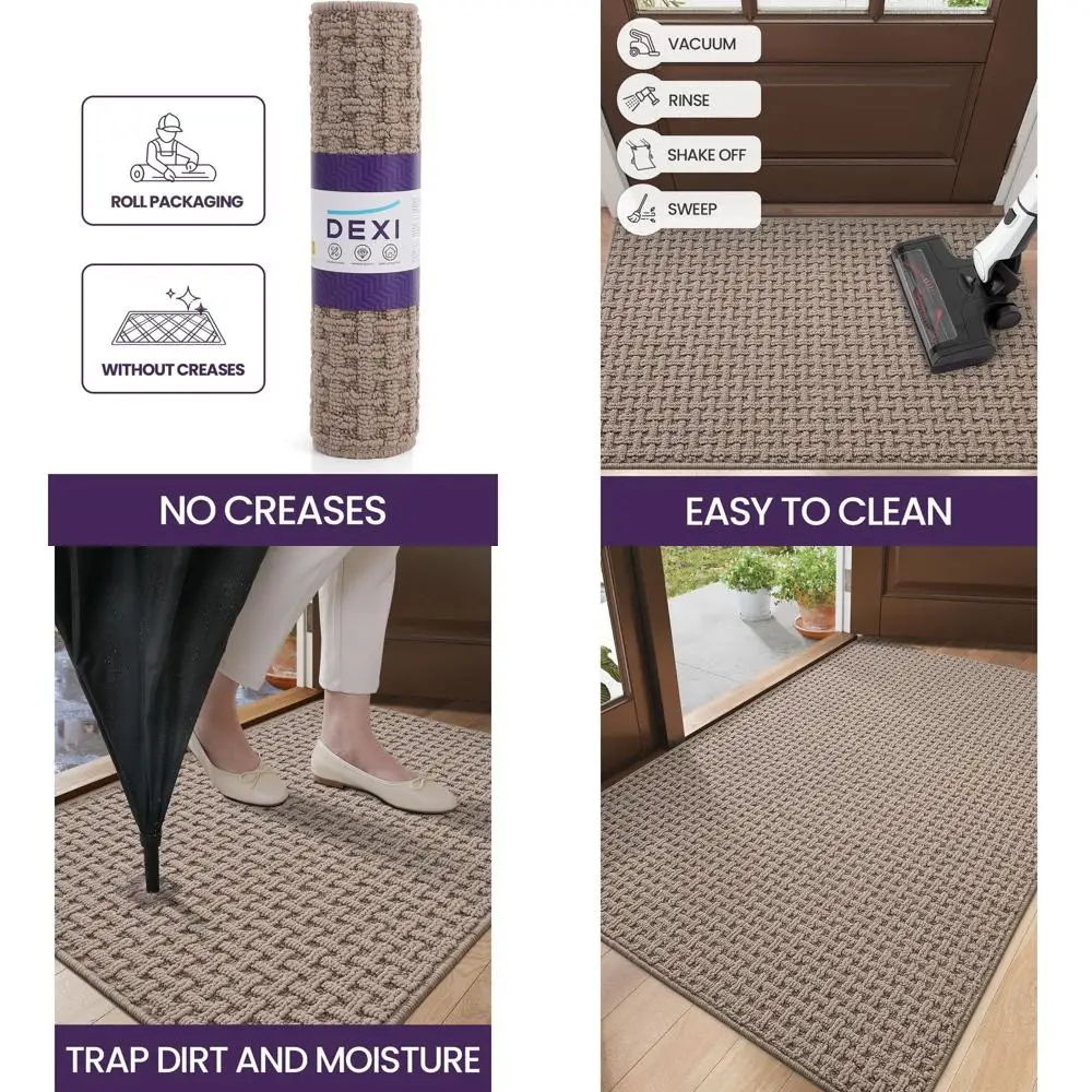 

Non-Slip 36x60 Light Taupe Door Mat for Entryway, Washable and Low Profile, Welcome Mat for Home Entrance, Hall, and Back Door