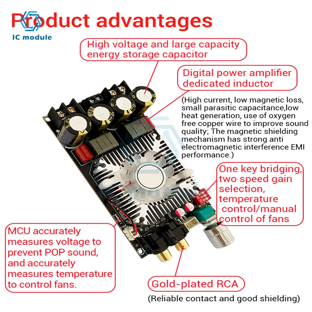 ZK-1602 TDA7498E digital power amplifier board 160W*160W dual channel 220W mono channel DC15-35V