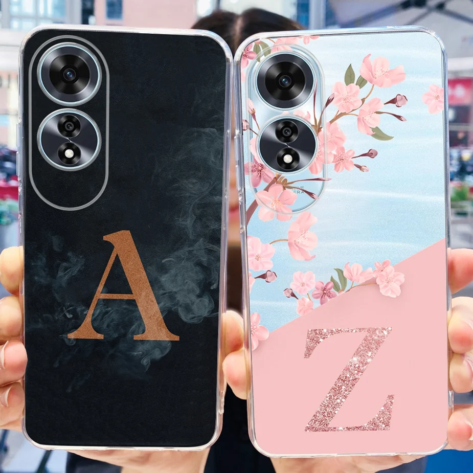 For Oppo A60 Case CPH2631 New Fashion Letters Cover Clear Silicone Phone Case For Oppo A60 A 60 OppoA60 Soft Fundas 6.67\'\' Coque