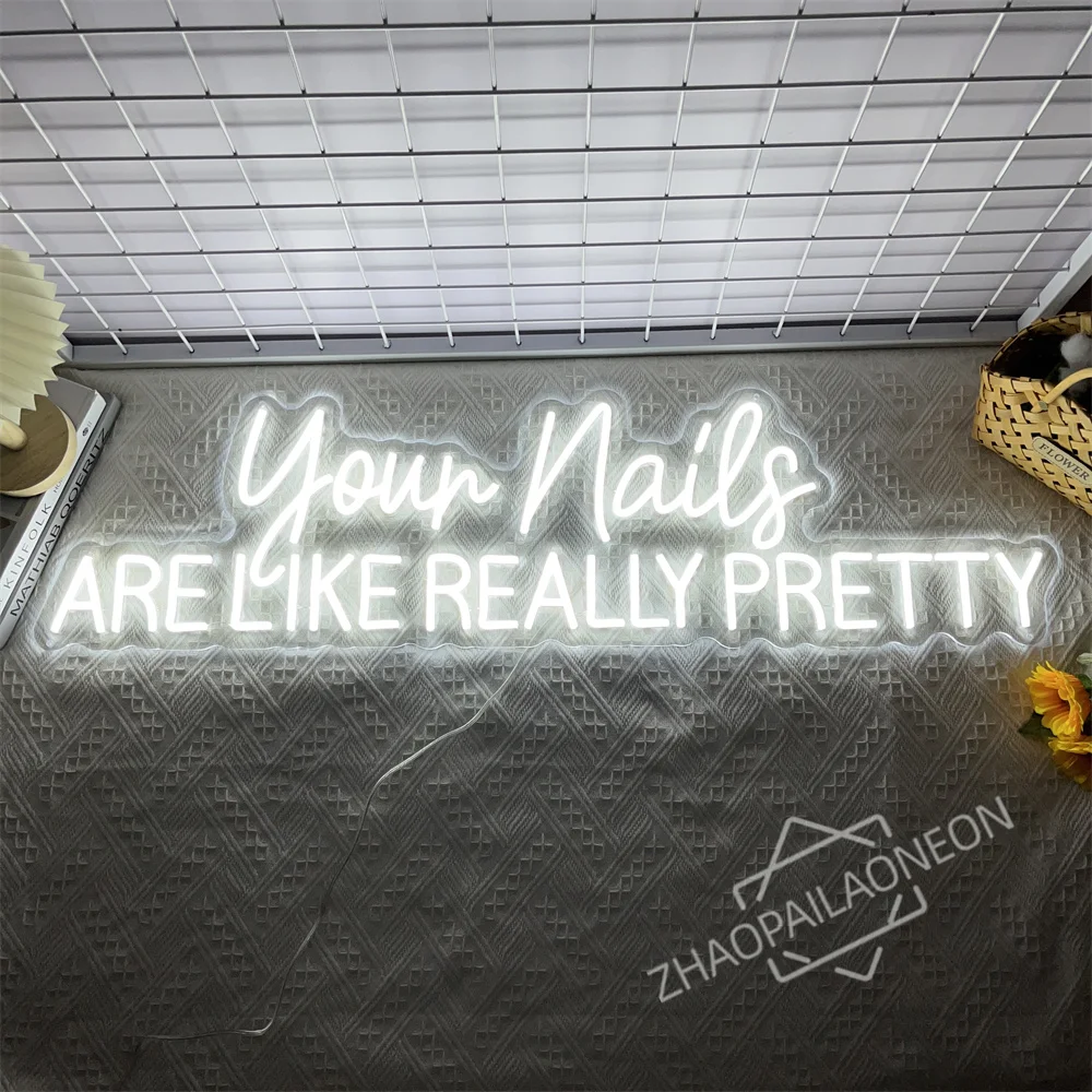 Your Nails are Like Really Pretty LED Neon Sign Nails Room Neon Lights Wall Art Decoration Beauty Salon Decor Night Lights USB view 2