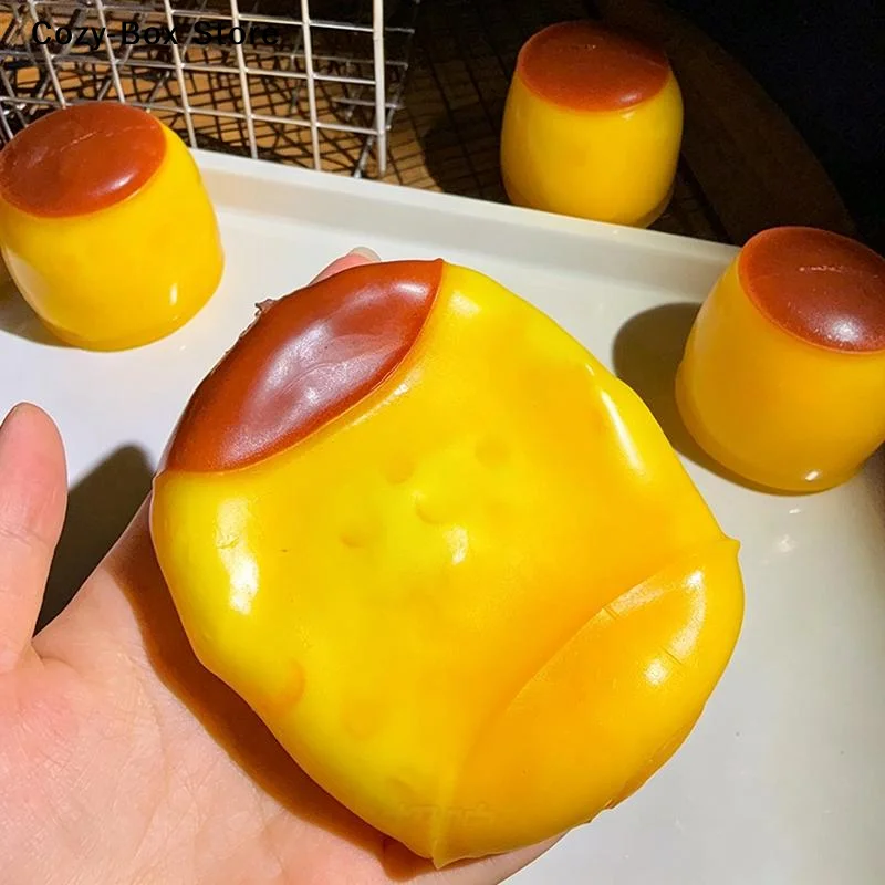 Image of [ZY] Pudding-Quetschspielzeug in Lebensmittelform, sensorisches Quetschspielzeug, weiches Stressabbau-Spielzeug, kreative Entspannung [ZY]