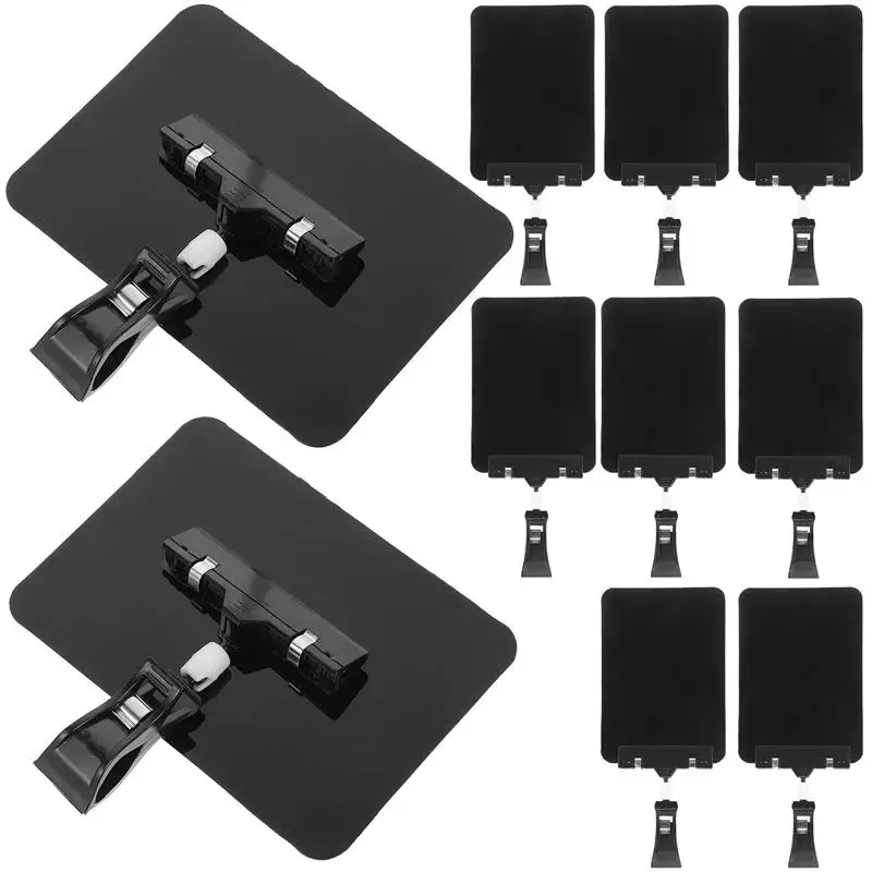 Tanda harga buah tanda 10 buah Poster Tampilan berdiri papan Supermarket Label pemegang Holder hitam kantor